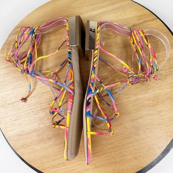 Jessica Simpson Chasca Ankle Tie Lace Up Gladiator Sandals Multicolor 8 - Picture 7 of 12